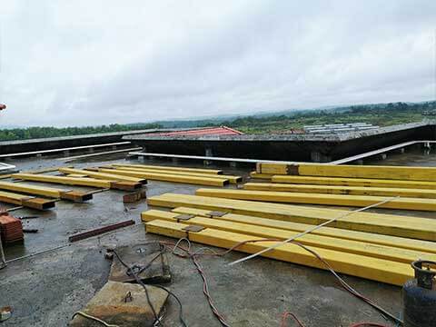 Arch rooﬁng shed works