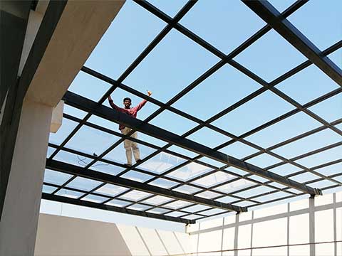 Truss roof works